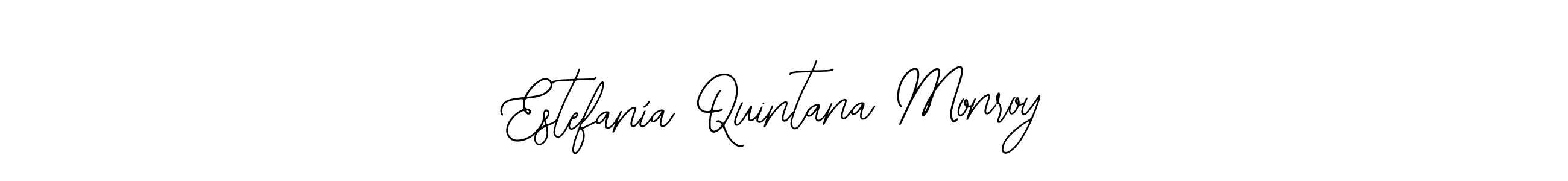 The best way (Bearetta-2O07w) to make a short signature is to pick only two or three words in your name. The name Estefanía Quintana Monroy include a total of six letters. For converting this name. Estefanía Quintana Monroy signature style 12 images and pictures png