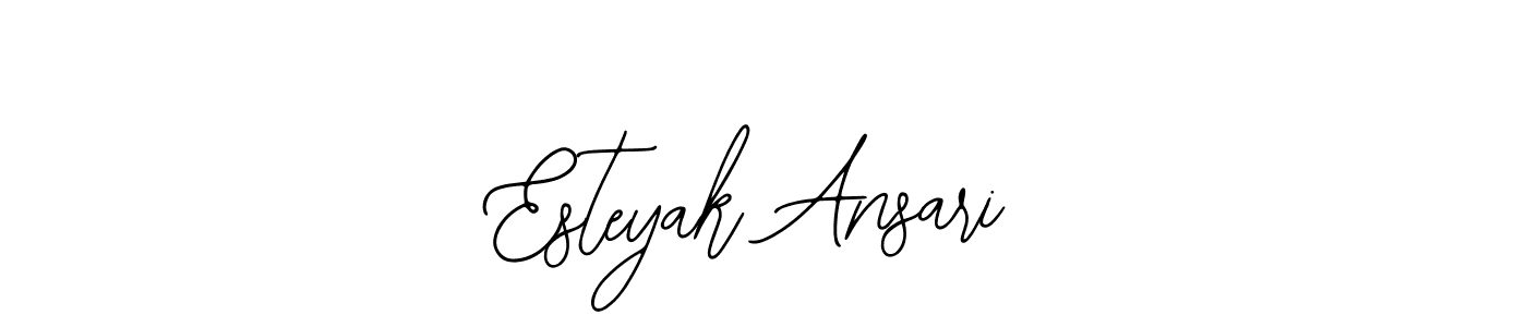 How to Draw Esteyak Ansari signature style? Bearetta-2O07w is a latest design signature styles for name Esteyak Ansari. Esteyak Ansari signature style 12 images and pictures png