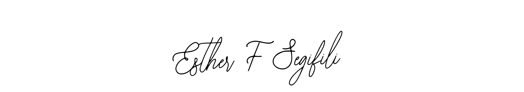 How to make Esther F Segifili name signature. Use Bearetta-2O07w style for creating short signs online. This is the latest handwritten sign. Esther F Segifili signature style 12 images and pictures png