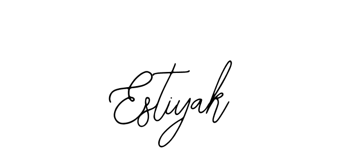 You should practise on your own different ways (Bearetta-2O07w) to write your name (Estiyak) in signature. don't let someone else do it for you. Estiyak signature style 12 images and pictures png