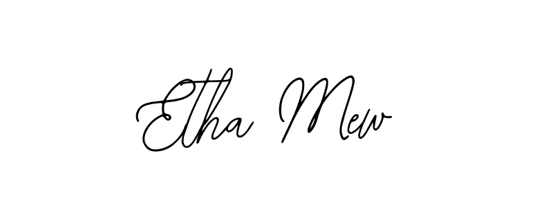 You should practise on your own different ways (Bearetta-2O07w) to write your name (Etha Mew) in signature. don't let someone else do it for you. Etha Mew signature style 12 images and pictures png