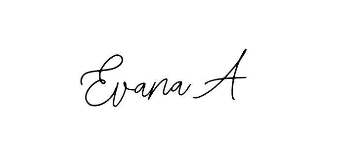 How to make Evana A name signature. Use Bearetta-2O07w style for creating short signs online. This is the latest handwritten sign. Evana A signature style 12 images and pictures png