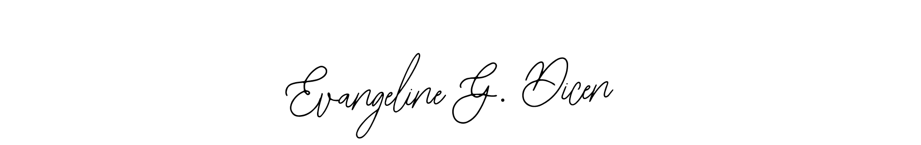 How to make Evangeline G. Dicen signature? Bearetta-2O07w is a professional autograph style. Create handwritten signature for Evangeline G. Dicen name. Evangeline G. Dicen signature style 12 images and pictures png