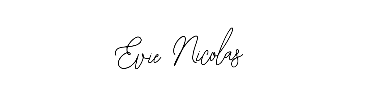 How to make Evie Nicolas name signature. Use Bearetta-2O07w style for creating short signs online. This is the latest handwritten sign. Evie Nicolas signature style 12 images and pictures png