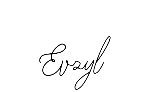 How to make Evzyl name signature. Use Bearetta-2O07w style for creating short signs online. This is the latest handwritten sign. Evzyl signature style 12 images and pictures png
