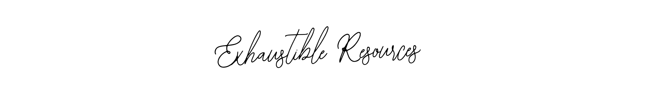 Make a beautiful signature design for name Exhaustible Resources. With this signature (Bearetta-2O07w) style, you can create a handwritten signature for free. Exhaustible Resources signature style 12 images and pictures png