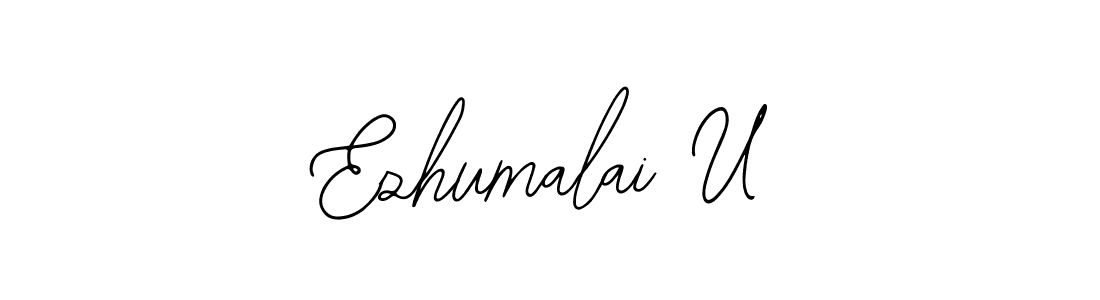 How to make Ezhumalai U name signature. Use Bearetta-2O07w style for creating short signs online. This is the latest handwritten sign. Ezhumalai U signature style 12 images and pictures png