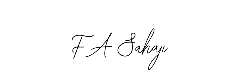 Also we have F A Sahaji name is the best signature style. Create professional handwritten signature collection using Bearetta-2O07w autograph style. F A Sahaji signature style 12 images and pictures png