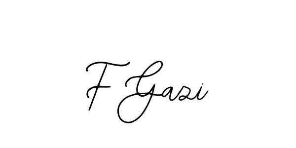 How to make F Gazi name signature. Use Bearetta-2O07w style for creating short signs online. This is the latest handwritten sign. F Gazi signature style 12 images and pictures png