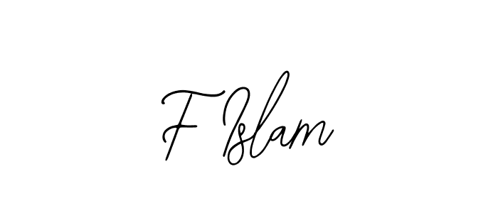 Design your own signature with our free online signature maker. With this signature software, you can create a handwritten (Bearetta-2O07w) signature for name F Islam. F Islam signature style 12 images and pictures png