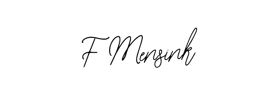 How to make F Mensink name signature. Use Bearetta-2O07w style for creating short signs online. This is the latest handwritten sign. F Mensink signature style 12 images and pictures png