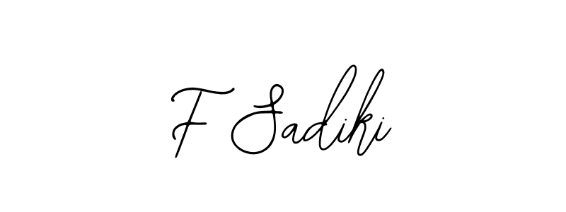 Make a beautiful signature design for name F Sadiki. With this signature (Bearetta-2O07w) style, you can create a handwritten signature for free. F Sadiki signature style 12 images and pictures png