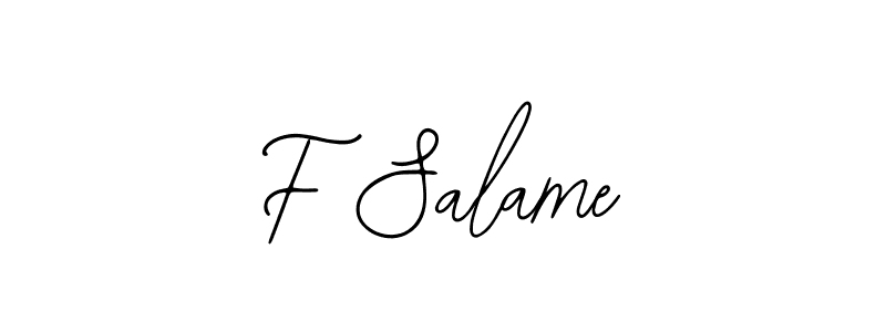 Make a beautiful signature design for name F Salame. With this signature (Bearetta-2O07w) style, you can create a handwritten signature for free. F Salame signature style 12 images and pictures png