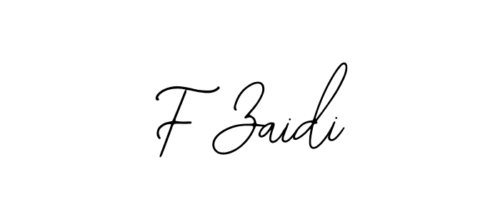 How to make F Zaidi name signature. Use Bearetta-2O07w style for creating short signs online. This is the latest handwritten sign. F Zaidi signature style 12 images and pictures png