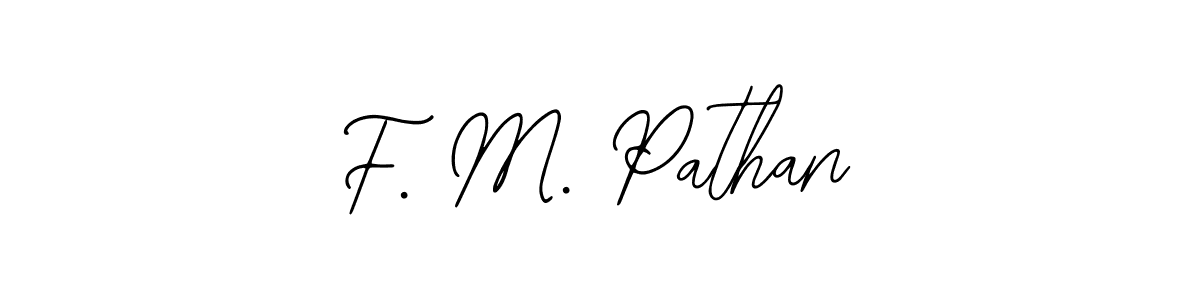 Use a signature maker to create a handwritten signature online. With this signature software, you can design (Bearetta-2O07w) your own signature for name F. M. Pathan. F. M. Pathan signature style 12 images and pictures png