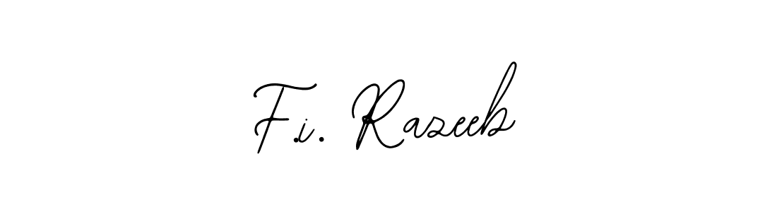 Create a beautiful signature design for name F.i. Razeeb. With this signature (Bearetta-2O07w) fonts, you can make a handwritten signature for free. F.i. Razeeb signature style 12 images and pictures png