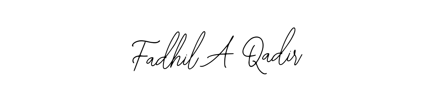 Design your own signature with our free online signature maker. With this signature software, you can create a handwritten (Bearetta-2O07w) signature for name Fadhil A Qadir. Fadhil A Qadir signature style 12 images and pictures png