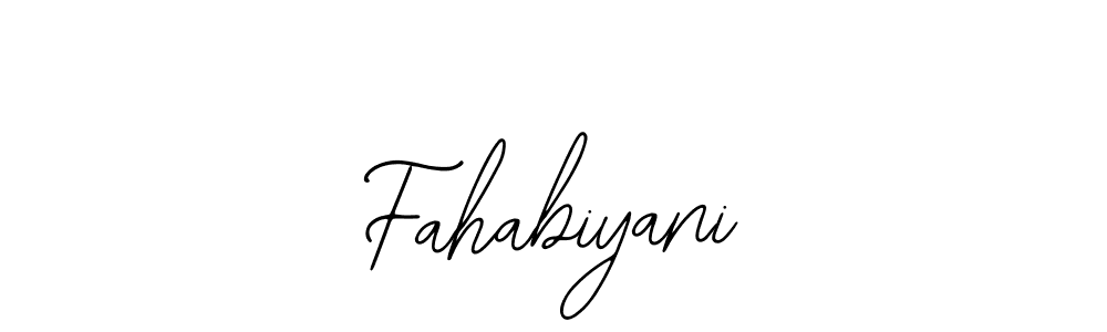 Use a signature maker to create a handwritten signature online. With this signature software, you can design (Bearetta-2O07w) your own signature for name Fahabiyani. Fahabiyani signature style 12 images and pictures png