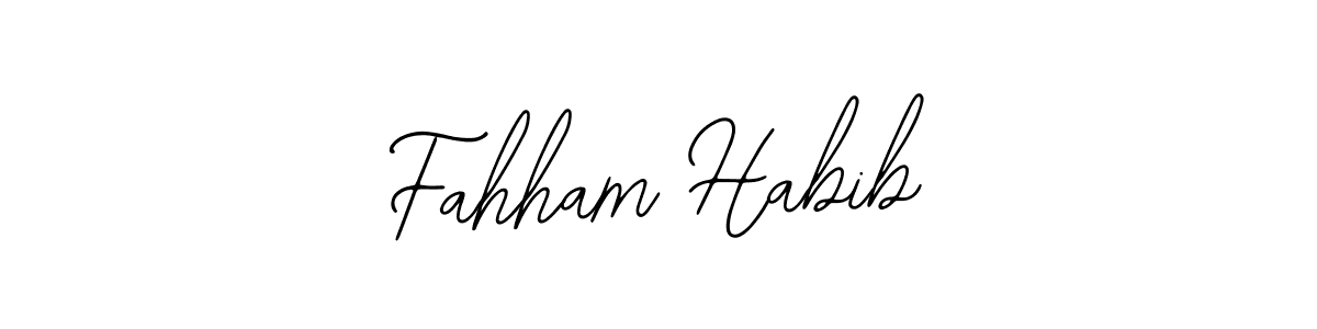 You should practise on your own different ways (Bearetta-2O07w) to write your name (Fahham Habib) in signature. don't let someone else do it for you. Fahham Habib signature style 12 images and pictures png