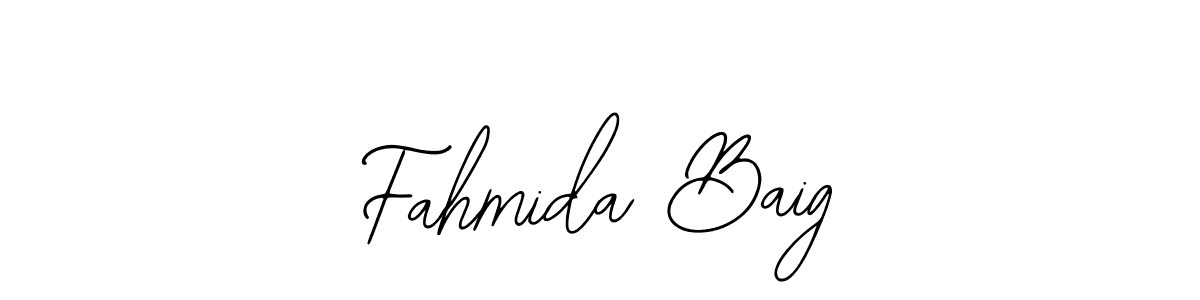 Also You can easily find your signature by using the search form. We will create Fahmida Baig name handwritten signature images for you free of cost using Bearetta-2O07w sign style. Fahmida Baig signature style 12 images and pictures png