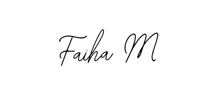 if you are searching for the best signature style for your name Faiha M. so please give up your signature search. here we have designed multiple signature styles  using Bearetta-2O07w. Faiha M signature style 12 images and pictures png