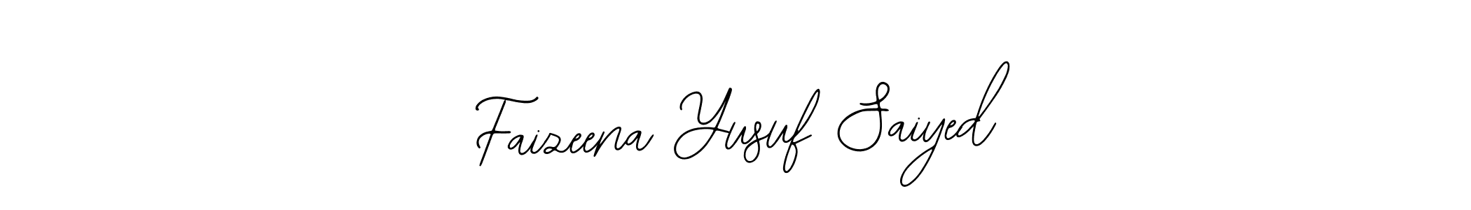 Bearetta-2O07w is a professional signature style that is perfect for those who want to add a touch of class to their signature. It is also a great choice for those who want to make their signature more unique. Get Faizeena Yusuf Saiyed name to fancy signature for free. Faizeena Yusuf Saiyed signature style 12 images and pictures png