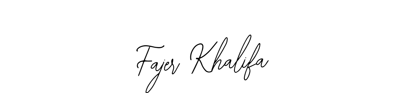 Make a beautiful signature design for name Fajer Khalifa. With this signature (Bearetta-2O07w) style, you can create a handwritten signature for free. Fajer Khalifa signature style 12 images and pictures png