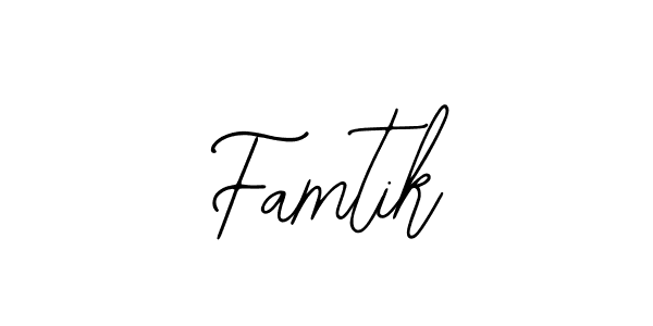 Similarly Bearetta-2O07w is the best handwritten signature design. Signature creator online .You can use it as an online autograph creator for name Famtik. Famtik signature style 12 images and pictures png