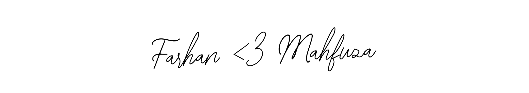 Make a beautiful signature design for name Farhan <3 Mahfuza. With this signature (Bearetta-2O07w) style, you can create a handwritten signature for free. Farhan <3 Mahfuza signature style 12 images and pictures png