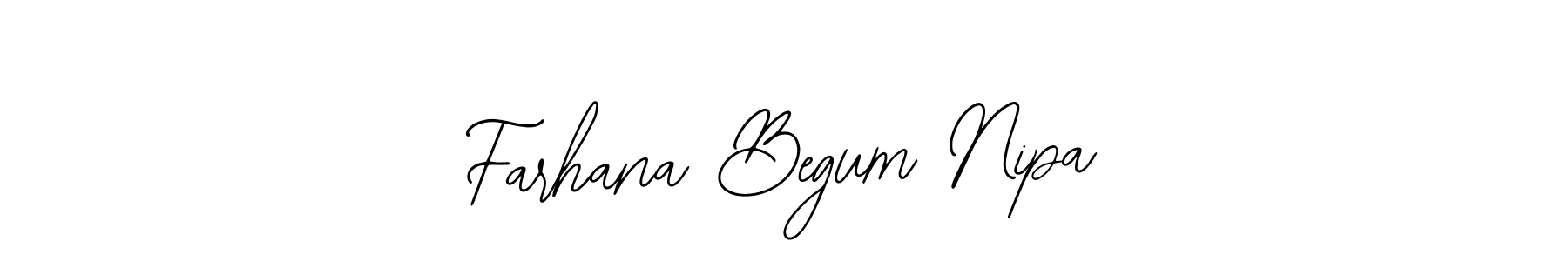 The best way (Bearetta-2O07w) to make a short signature is to pick only two or three words in your name. The name Farhana Begum Nipa include a total of six letters. For converting this name. Farhana Begum Nipa signature style 12 images and pictures png