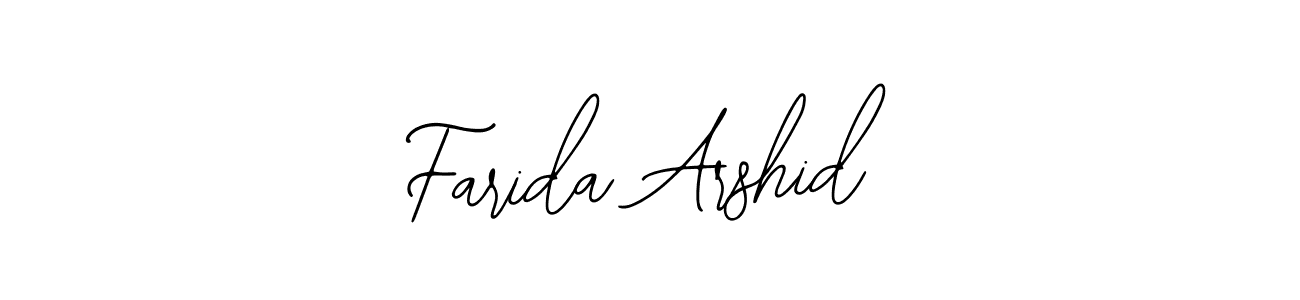 Also You can easily find your signature by using the search form. We will create Farida Arshid name handwritten signature images for you free of cost using Bearetta-2O07w sign style. Farida Arshid signature style 12 images and pictures png