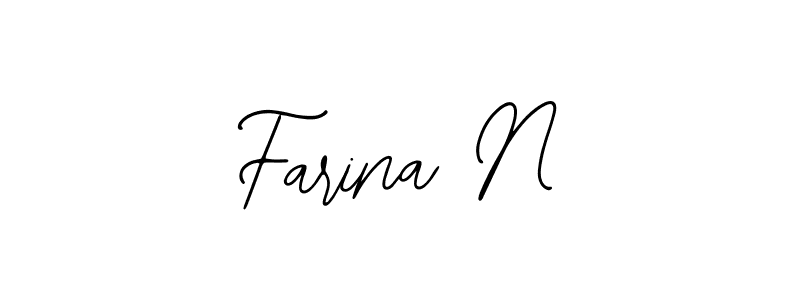 if you are searching for the best signature style for your name Farina N. so please give up your signature search. here we have designed multiple signature styles  using Bearetta-2O07w. Farina N signature style 12 images and pictures png