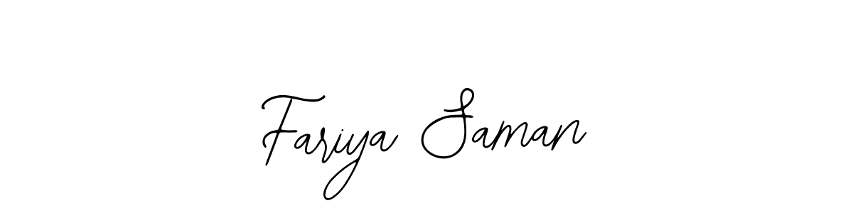 The best way (Bearetta-2O07w) to make a short signature is to pick only two or three words in your name. The name Fariya Saman include a total of six letters. For converting this name. Fariya Saman signature style 12 images and pictures png