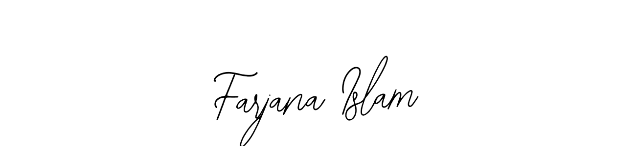 How to make Farjana Islam name signature. Use Bearetta-2O07w style for creating short signs online. This is the latest handwritten sign. Farjana Islam signature style 12 images and pictures png