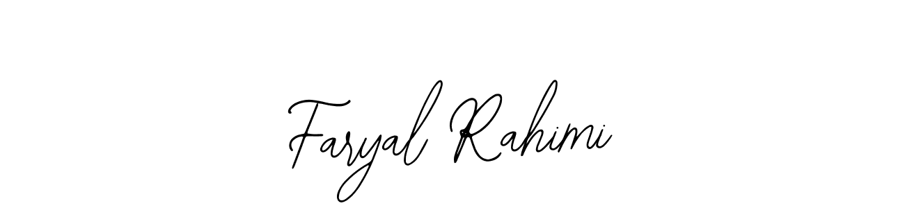 The best way (Bearetta-2O07w) to make a short signature is to pick only two or three words in your name. The name Faryal Rahimi include a total of six letters. For converting this name. Faryal Rahimi signature style 12 images and pictures png