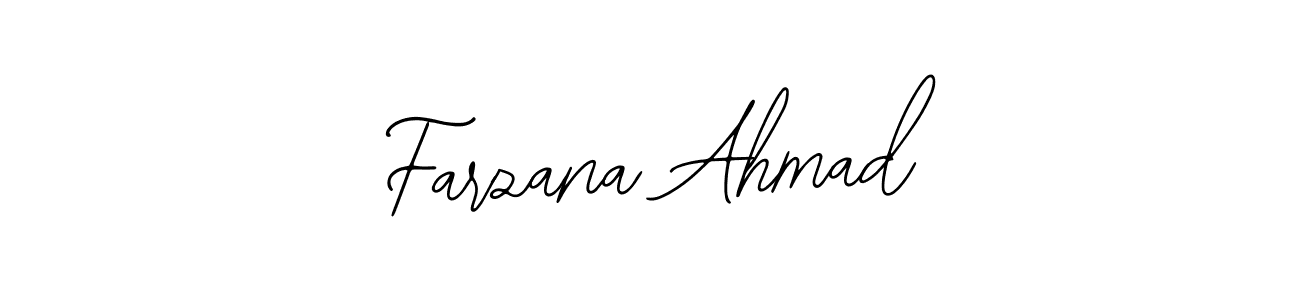Bearetta-2O07w is a professional signature style that is perfect for those who want to add a touch of class to their signature. It is also a great choice for those who want to make their signature more unique. Get Farzana Ahmad name to fancy signature for free. Farzana Ahmad signature style 12 images and pictures png