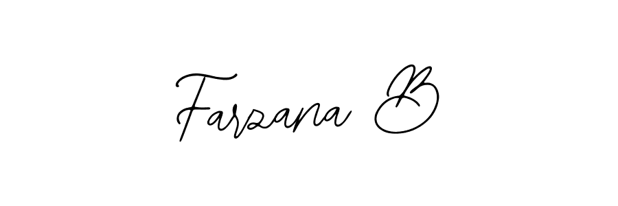 The best way (Bearetta-2O07w) to make a short signature is to pick only two or three words in your name. The name Farzana B include a total of six letters. For converting this name. Farzana B signature style 12 images and pictures png