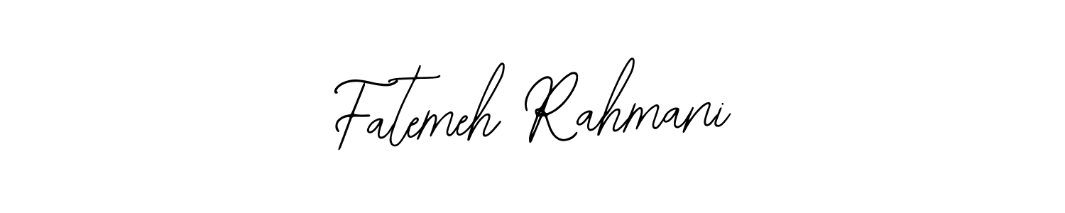 You should practise on your own different ways (Bearetta-2O07w) to write your name (Fatemeh Rahmani) in signature. don't let someone else do it for you. Fatemeh Rahmani signature style 12 images and pictures png