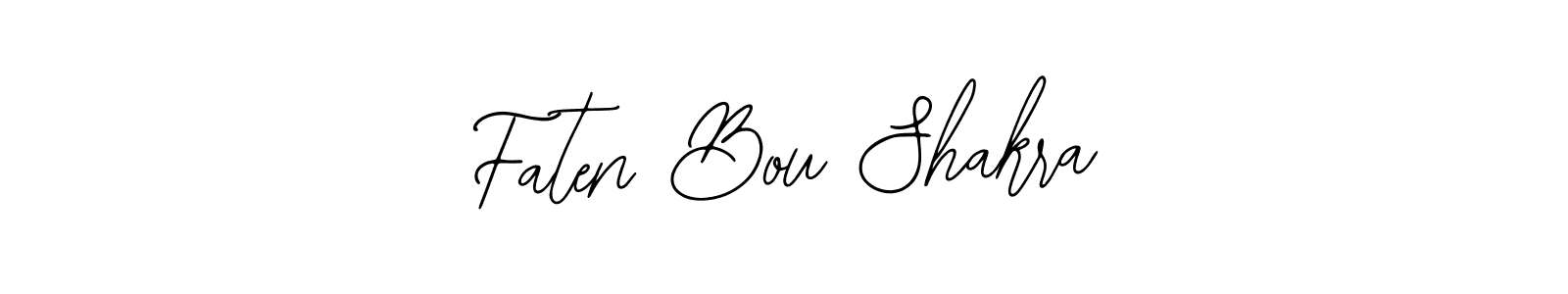 How to make Faten Bou Shakra name signature. Use Bearetta-2O07w style for creating short signs online. This is the latest handwritten sign. Faten Bou Shakra signature style 12 images and pictures png