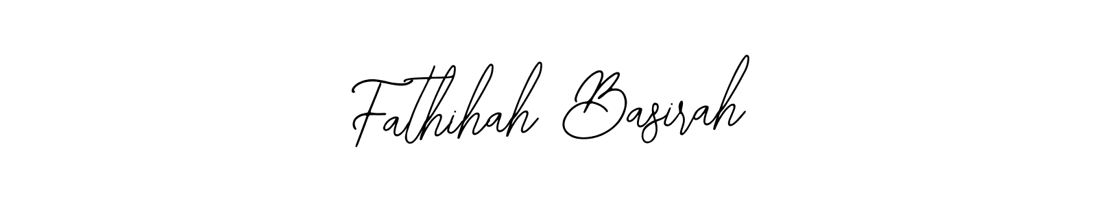 How to make Fathihah Basirah name signature. Use Bearetta-2O07w style for creating short signs online. This is the latest handwritten sign. Fathihah Basirah signature style 12 images and pictures png
