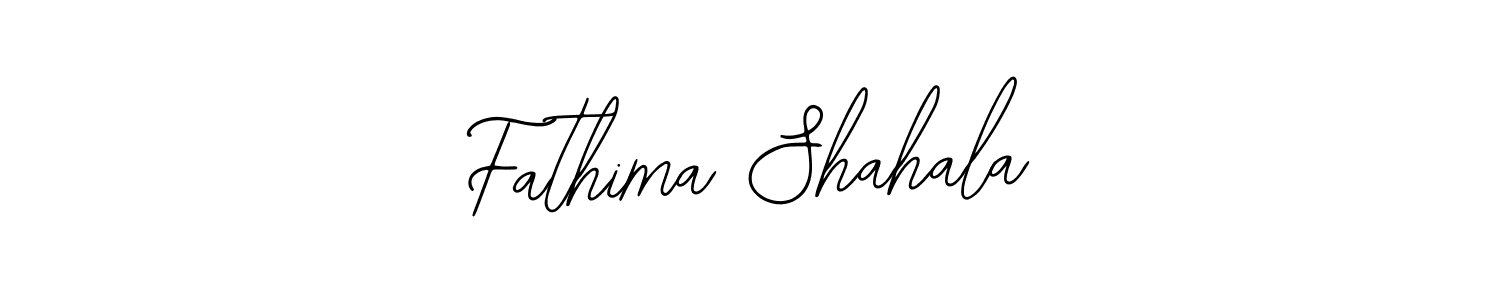 How to make Fathima Shahala name signature. Use Bearetta-2O07w style for creating short signs online. This is the latest handwritten sign. Fathima Shahala signature style 12 images and pictures png