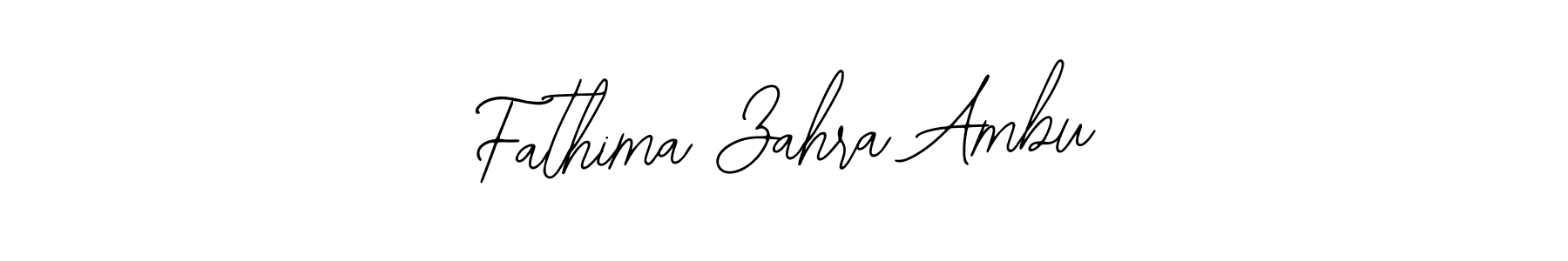 The best way (Bearetta-2O07w) to make a short signature is to pick only two or three words in your name. The name Fathima Zahra Ambu include a total of six letters. For converting this name. Fathima Zahra Ambu signature style 12 images and pictures png