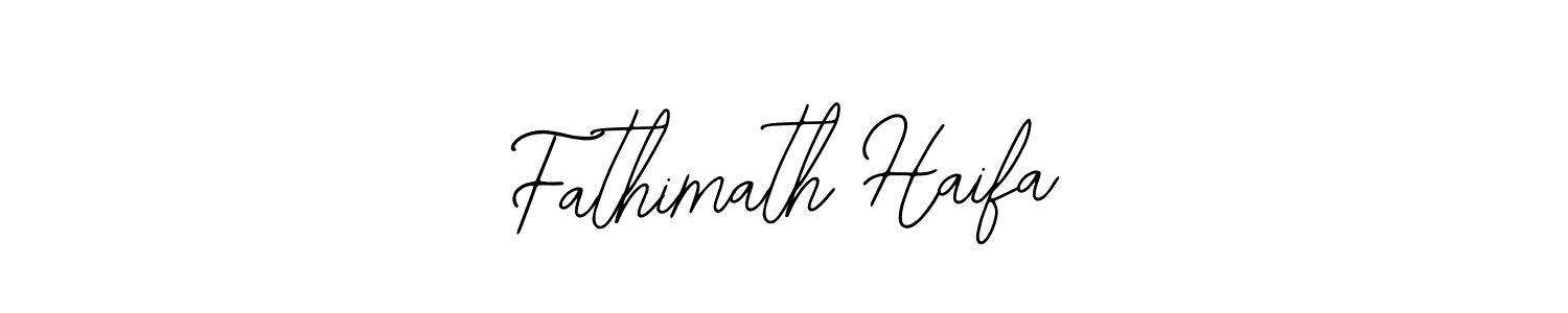 Use a signature maker to create a handwritten signature online. With this signature software, you can design (Bearetta-2O07w) your own signature for name Fathimath Haifa. Fathimath Haifa signature style 12 images and pictures png