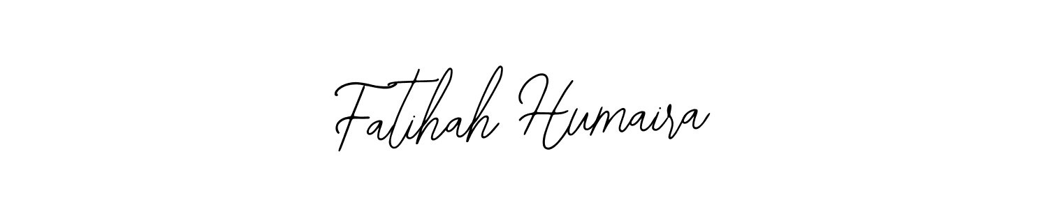 You should practise on your own different ways (Bearetta-2O07w) to write your name (Fatihah Humaira) in signature. don't let someone else do it for you. Fatihah Humaira signature style 12 images and pictures png
