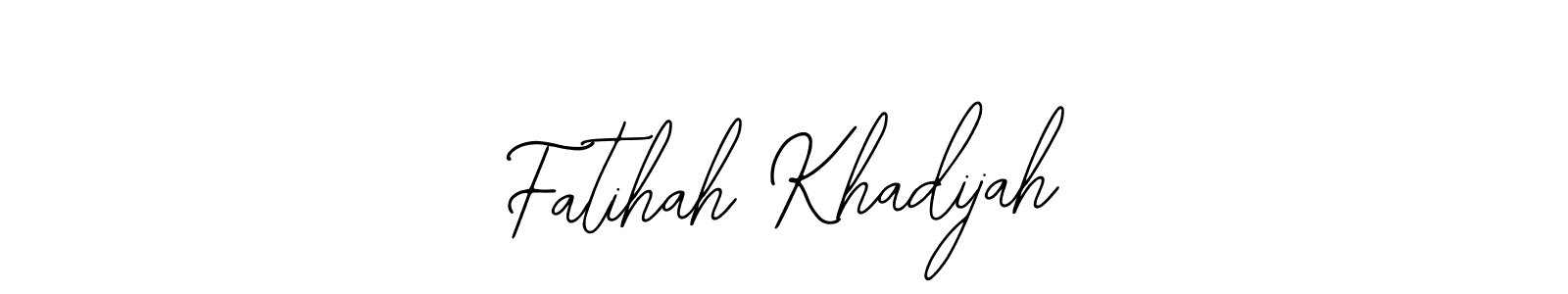 Also You can easily find your signature by using the search form. We will create Fatihah Khadijah name handwritten signature images for you free of cost using Bearetta-2O07w sign style. Fatihah Khadijah signature style 12 images and pictures png