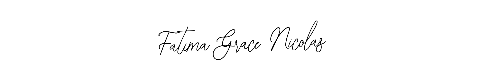 Make a short Fatima Grace Nicolas signature style. Manage your documents anywhere anytime using Bearetta-2O07w. Create and add eSignatures, submit forms, share and send files easily. Fatima Grace Nicolas signature style 12 images and pictures png