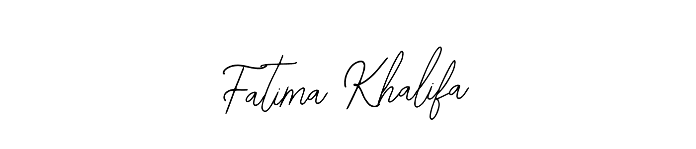 How to make Fatima Khalifa name signature. Use Bearetta-2O07w style for creating short signs online. This is the latest handwritten sign. Fatima Khalifa signature style 12 images and pictures png