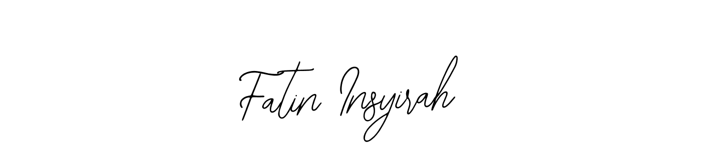 How to make Fatin Insyirah name signature. Use Bearetta-2O07w style for creating short signs online. This is the latest handwritten sign. Fatin Insyirah signature style 12 images and pictures png