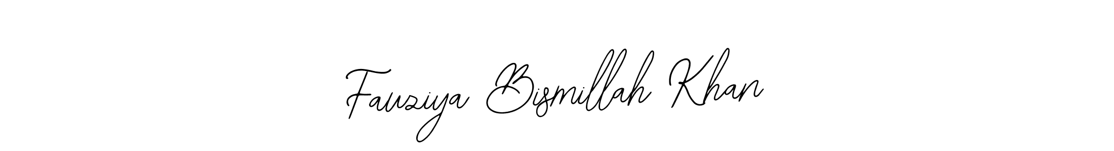 How to make Fauziya Bismillah Khan name signature. Use Bearetta-2O07w style for creating short signs online. This is the latest handwritten sign. Fauziya Bismillah Khan signature style 12 images and pictures png
