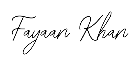 Get an exclusive digital autograph for Fayaan Khan. The Bearetta-2O07w typeface captures the charm of real penmanship on paper. Fayaan Khan signature style 12 images and pictures png
